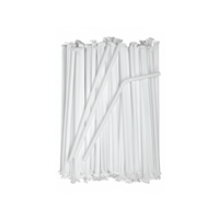 หลอดดูดพลาสติกสีขาว ยาว 21 ซม. พร้อมห่อกระดาษ (500 ชิ้น/แพ็ค)