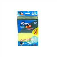 POLY-BRITE ใยขัดติดฟองน้ำ (6 ชิ้น/แพ็ค)
