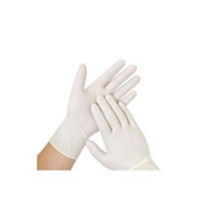 ถุงมือยางสีขาว ไซส์ M (100 ชิ้น/แพ็ค)